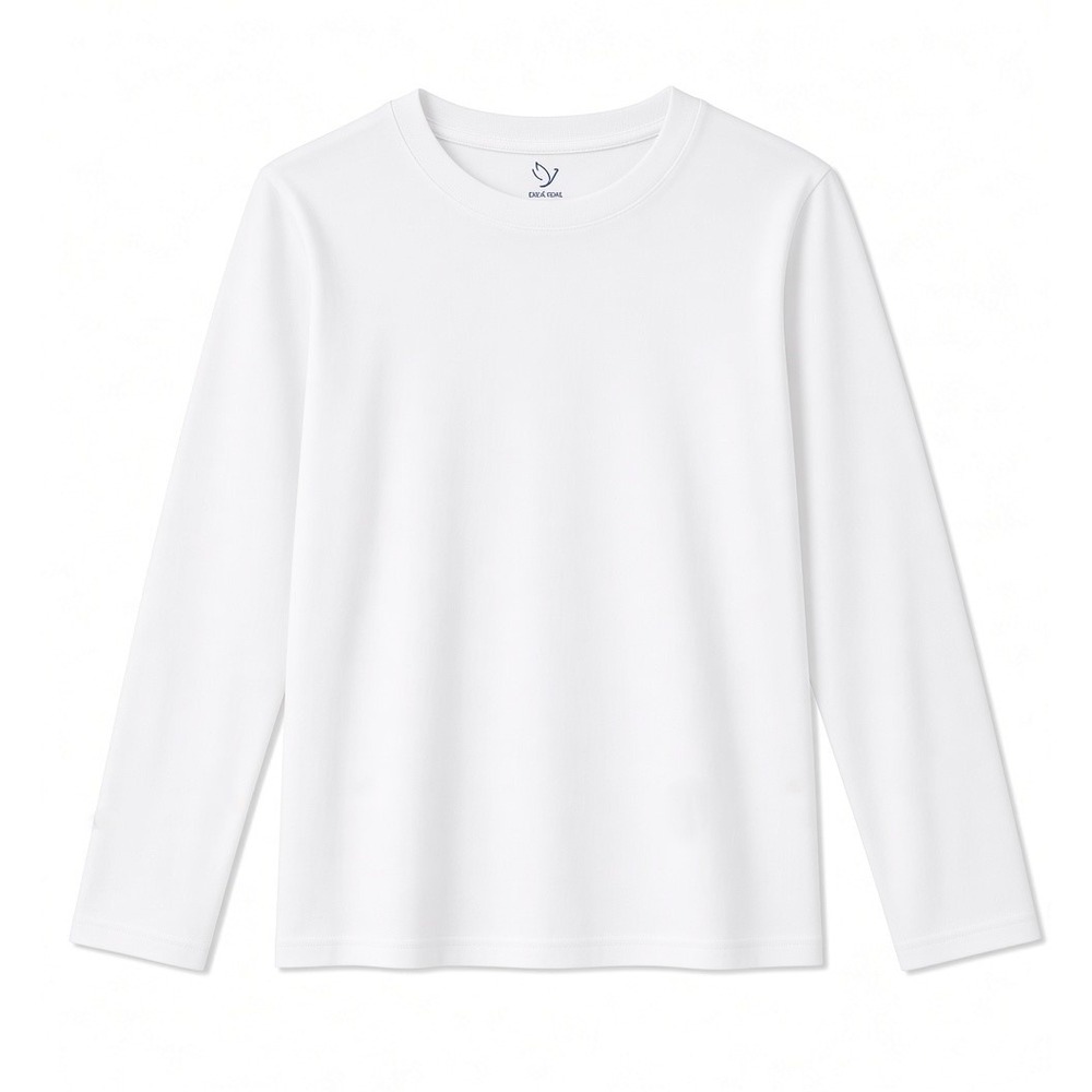 HoeVou Girls 14-16Y White Long Sleeve Shirts Youth Cotton T-Shirts Tagless Laye